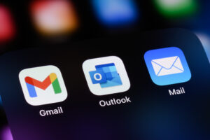 An image showing different email app icons on a computer screen.
